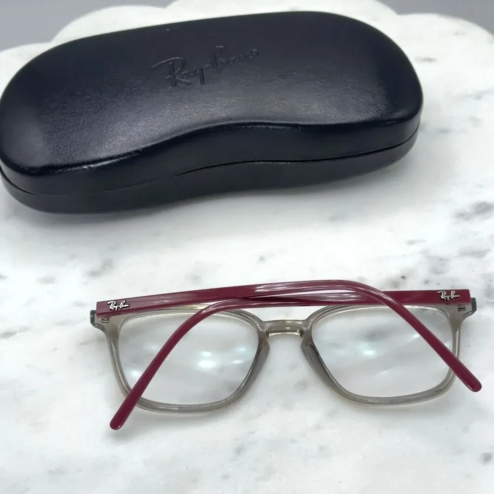Ray Ban RB 7185 8083 Polished Transparent Grey Eyeglasses Frames Only 52-18-145